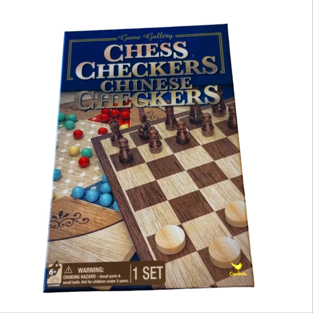 Chess, Checkers and Chinese Checkers Board Game Set Toy
